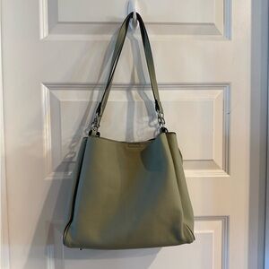 Elegant Sage Green Shoulder Bag and card holder set